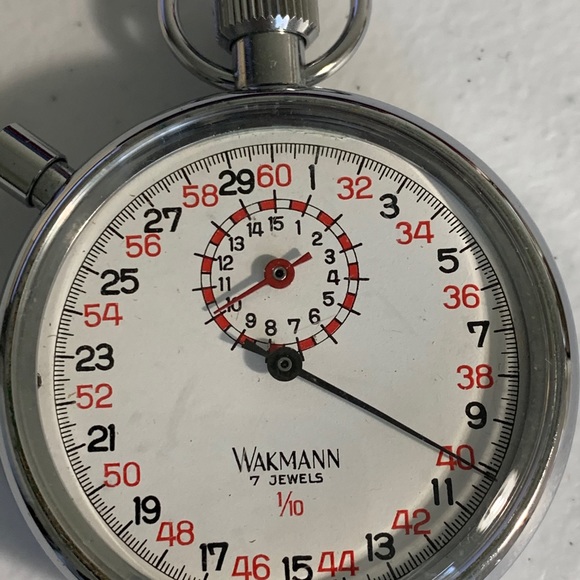 Vintage Walkman Swiss 7 Jewels 1/10 Stopwatch - Picture 11 of 11